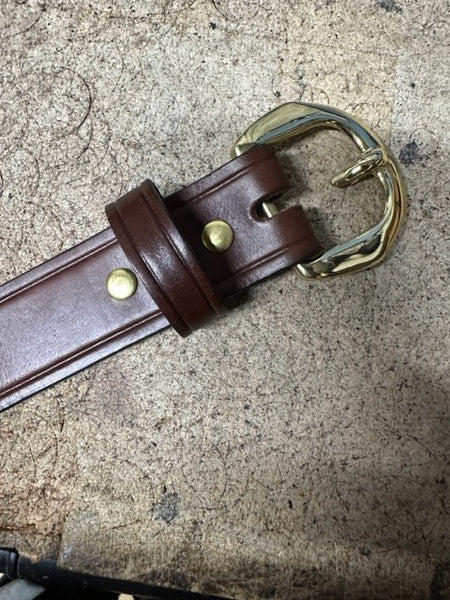 Sale: Belts, 1.5"  black or brown, brass buckle.